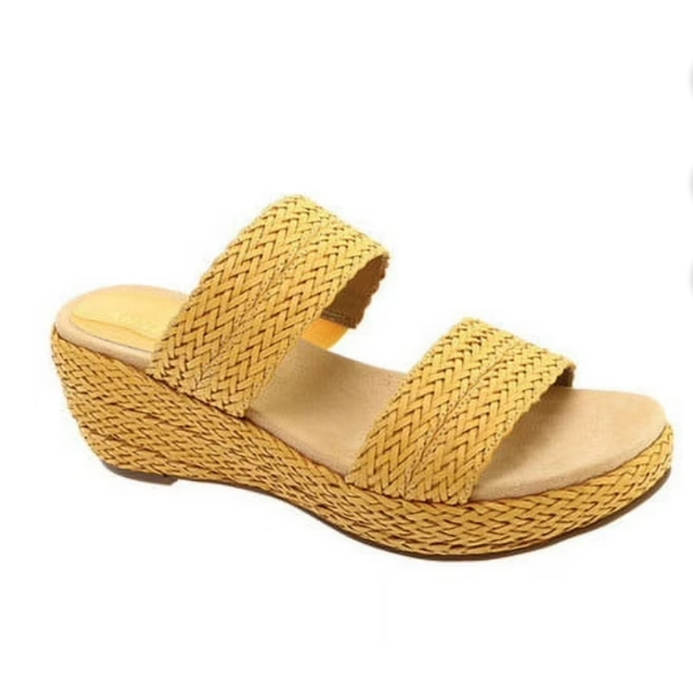 Anne Klein Yellow Wedge Sandals - Picture 6 of 6
